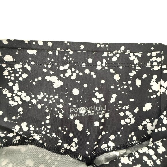 Fabletics PowerHold High-Waisted Black & White Splatter Bike Shorts With Crisscr - Picture 4 of 5